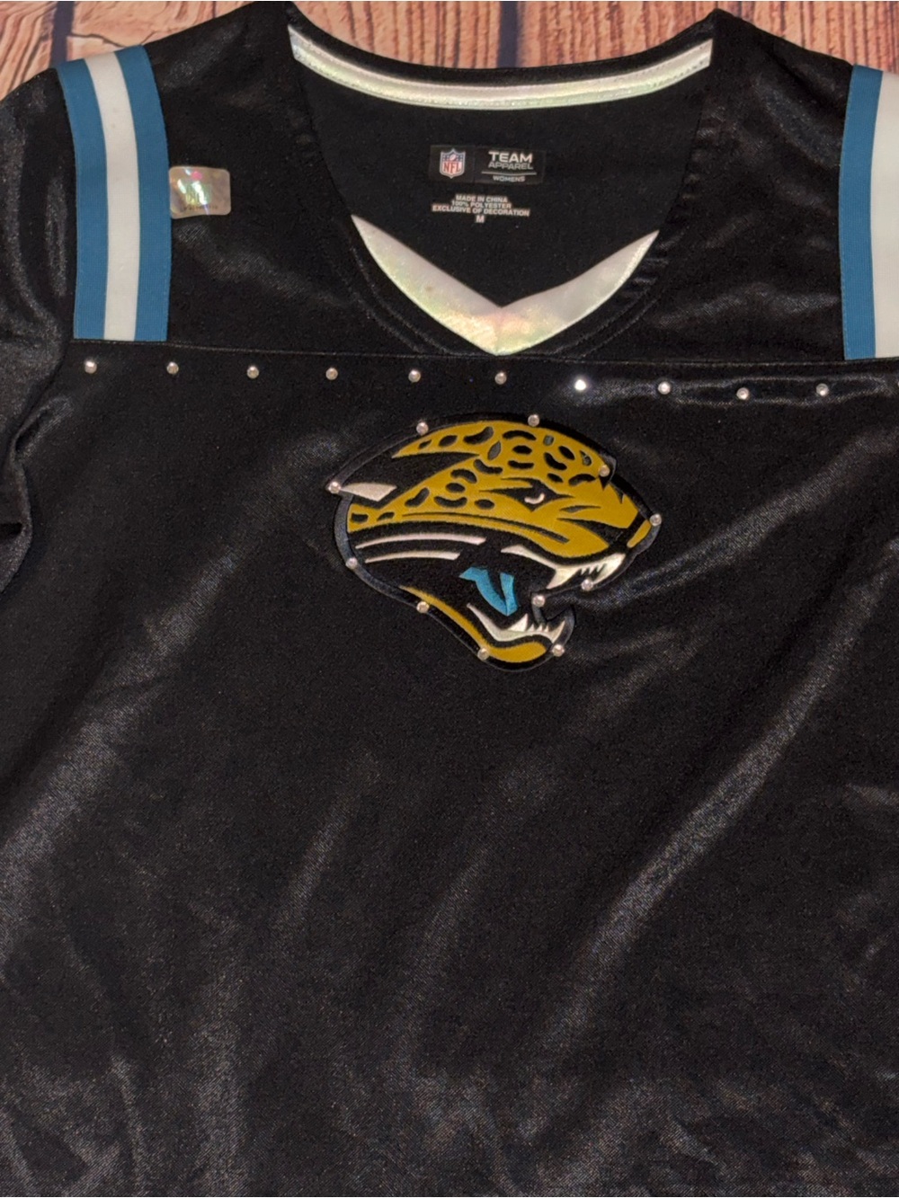 NFL Black Short-Sleeve Women's Embellished Jersey Jacksonville Jaguars - Picture 2 of 5